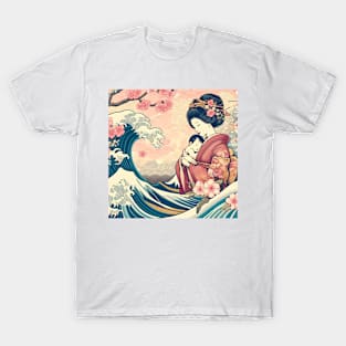 Japanese Mother with her child ukiyo-e art T-Shirt